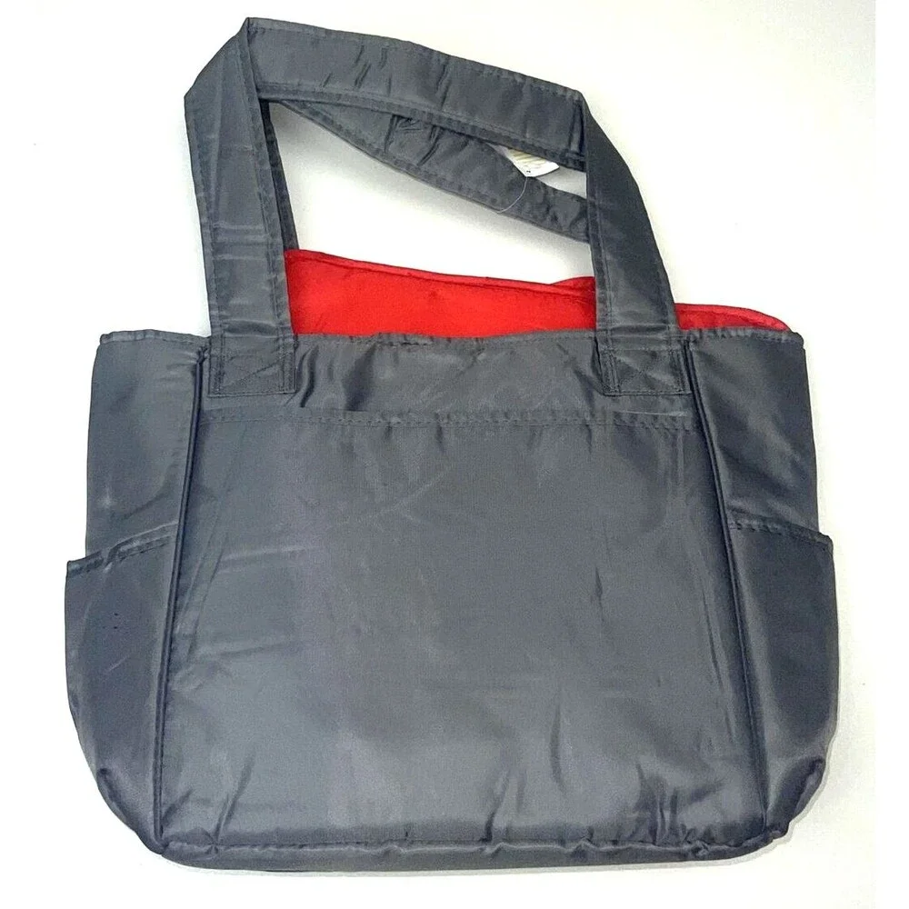 NASCAR Gray Diaper Bag With Changing Pad Zippered Pouch Magnetic Closure NEW NWT